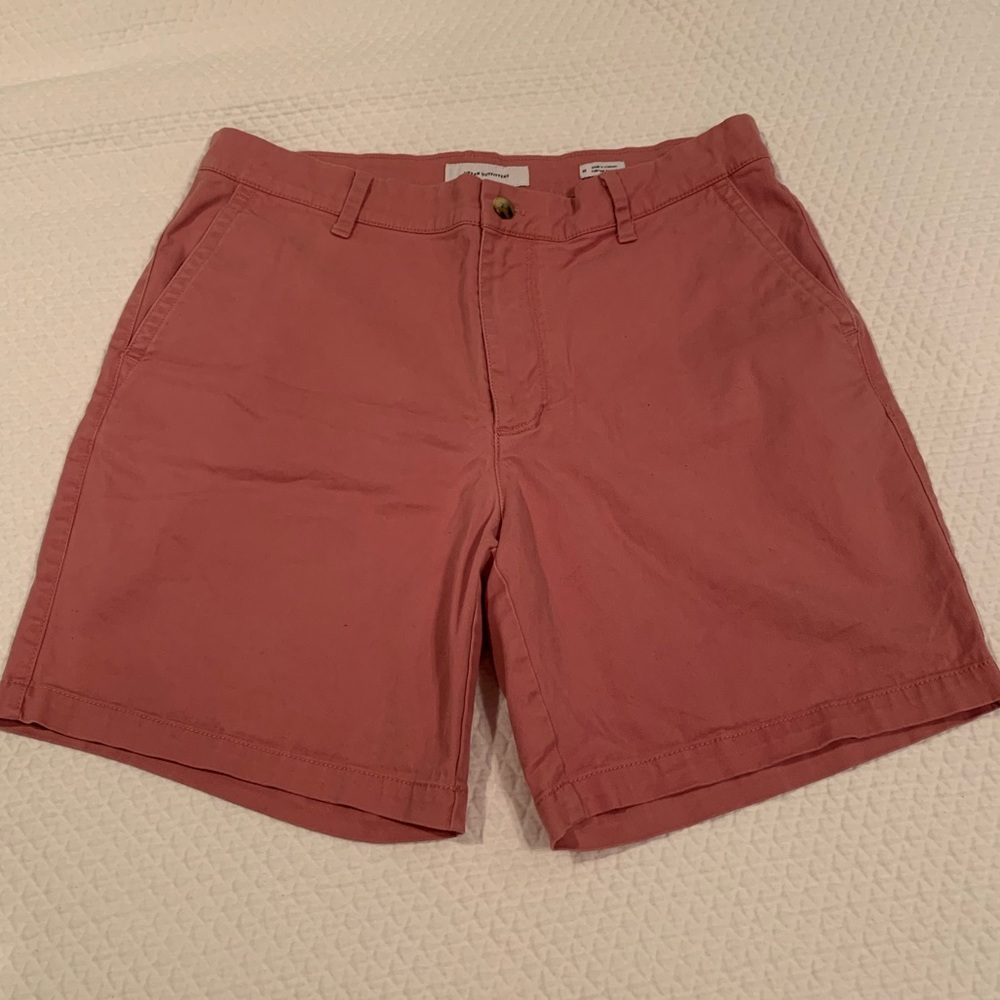 UO Salmon Pink Flat Front Chino Shorts